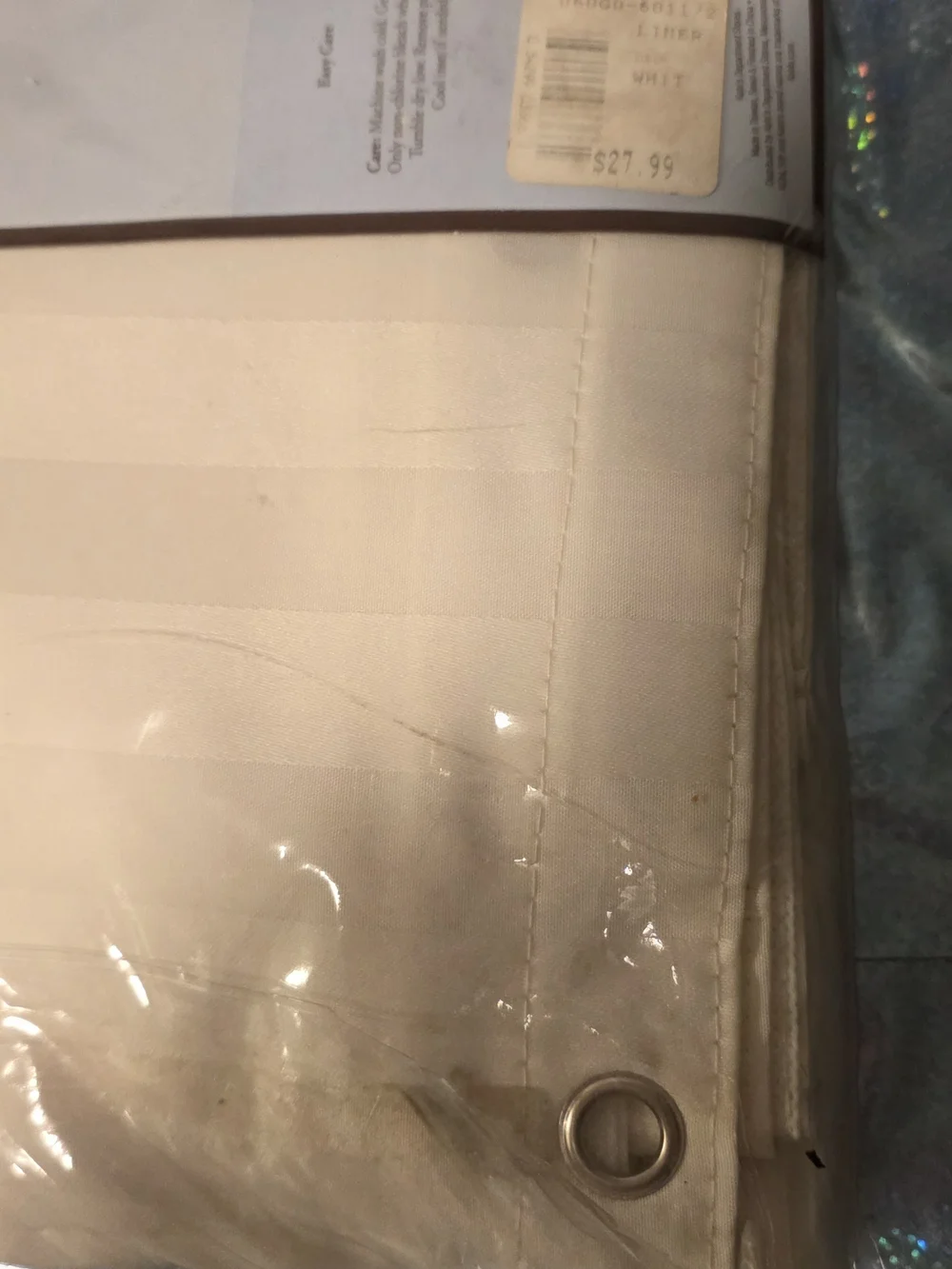 Home Classics Ivory Damask Fabric Shower Curtain Liner